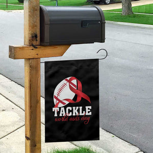Tackle World AIDS Day Garden Flag Red Ribbon Football Awareness Gift TS12 Print Your Wear