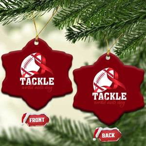 Tackle World AIDS Day Ceramic Ornament Red Ribbon Football Awareness Gift TS12 Print Your Wear