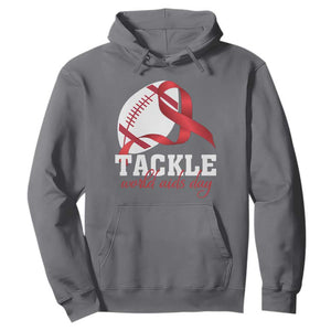 Tackle World AIDS Day Hoodie Red Ribbon Football Awareness Gift TS12 Charcoal Print Your Wear