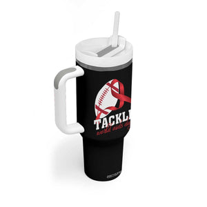Tackle World AIDS Day Tumbler With Handle Red Ribbon Football Awareness Gift TS12 Print Your Wear