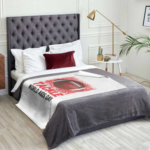 Tackle World AIDS Day Throw Blanket Football HIV Awareness Red Ribbon TS12 Print Your Wear
