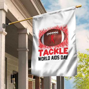 Tackle World AIDS Day Garden Flag Football HIV Awareness Red Ribbon TS12 Print Your Wear