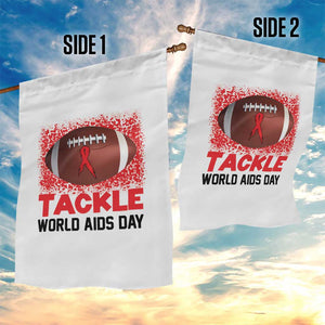 Tackle World AIDS Day Garden Flag Football HIV Awareness Red Ribbon TS12 Print Your Wear