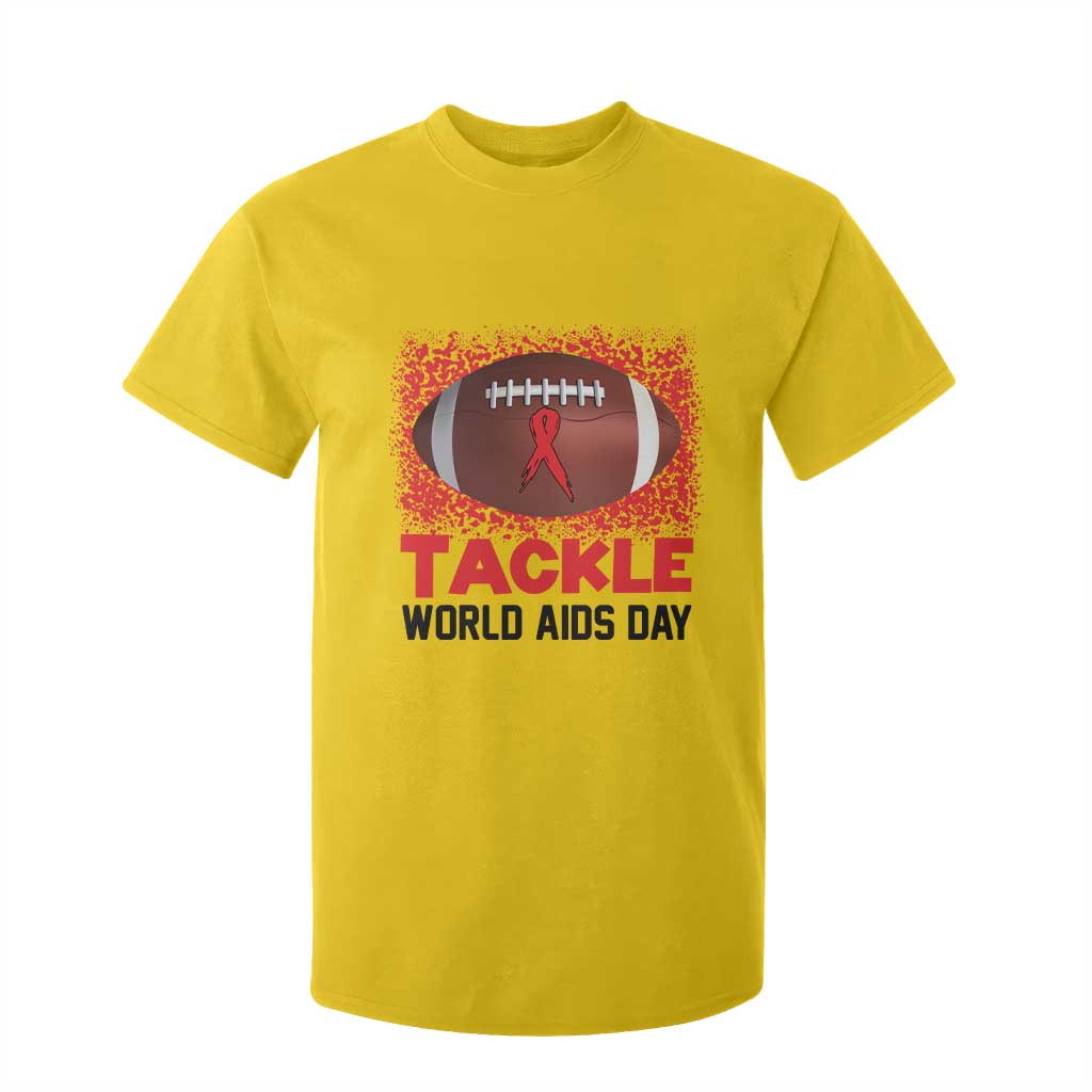 Tackle World AIDS Day T Shirt For Kid Football HIV Awareness Red Ribbon TS12 Daisy Print Your Wear