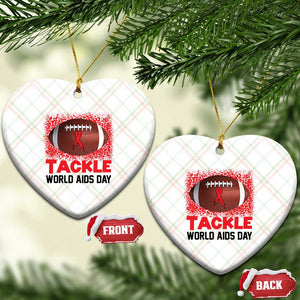 Tackle World AIDS Day Ceramic Ornament Football HIV Awareness Red Ribbon TS12 Print Your Wear