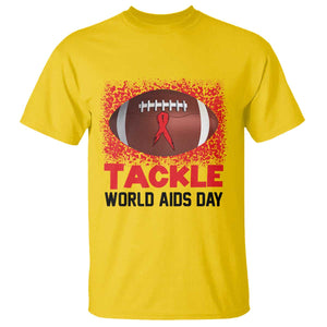 Tackle World AIDS Day T Shirt Football HIV Awareness Red Ribbon TS12 Daisy Print Your Wear