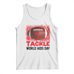 Tackle World AIDS Day Tank Top Football HIV Awareness Red Ribbon TS12 White Print Your Wear