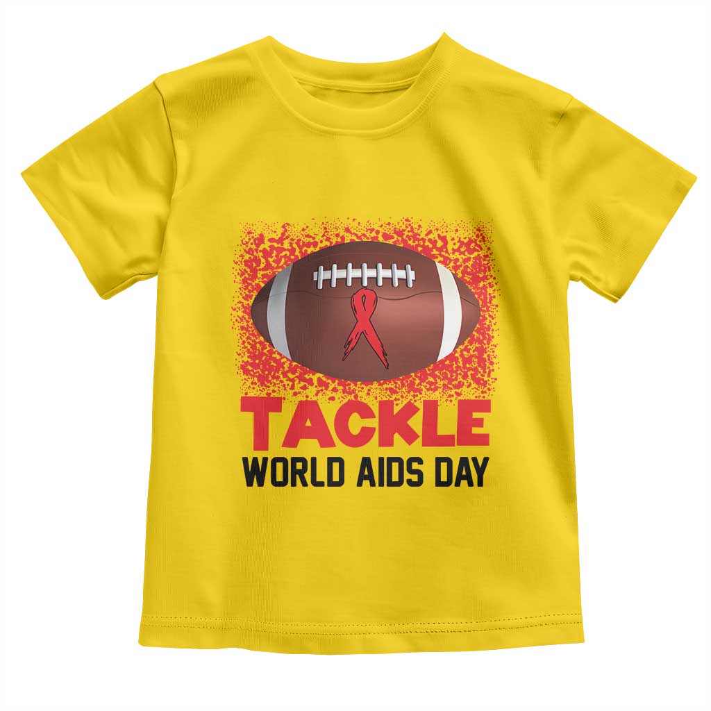 Tackle World AIDS Day Toddler T Shirt Football HIV Awareness Red Ribbon TS12 Daisy Print Your Wear