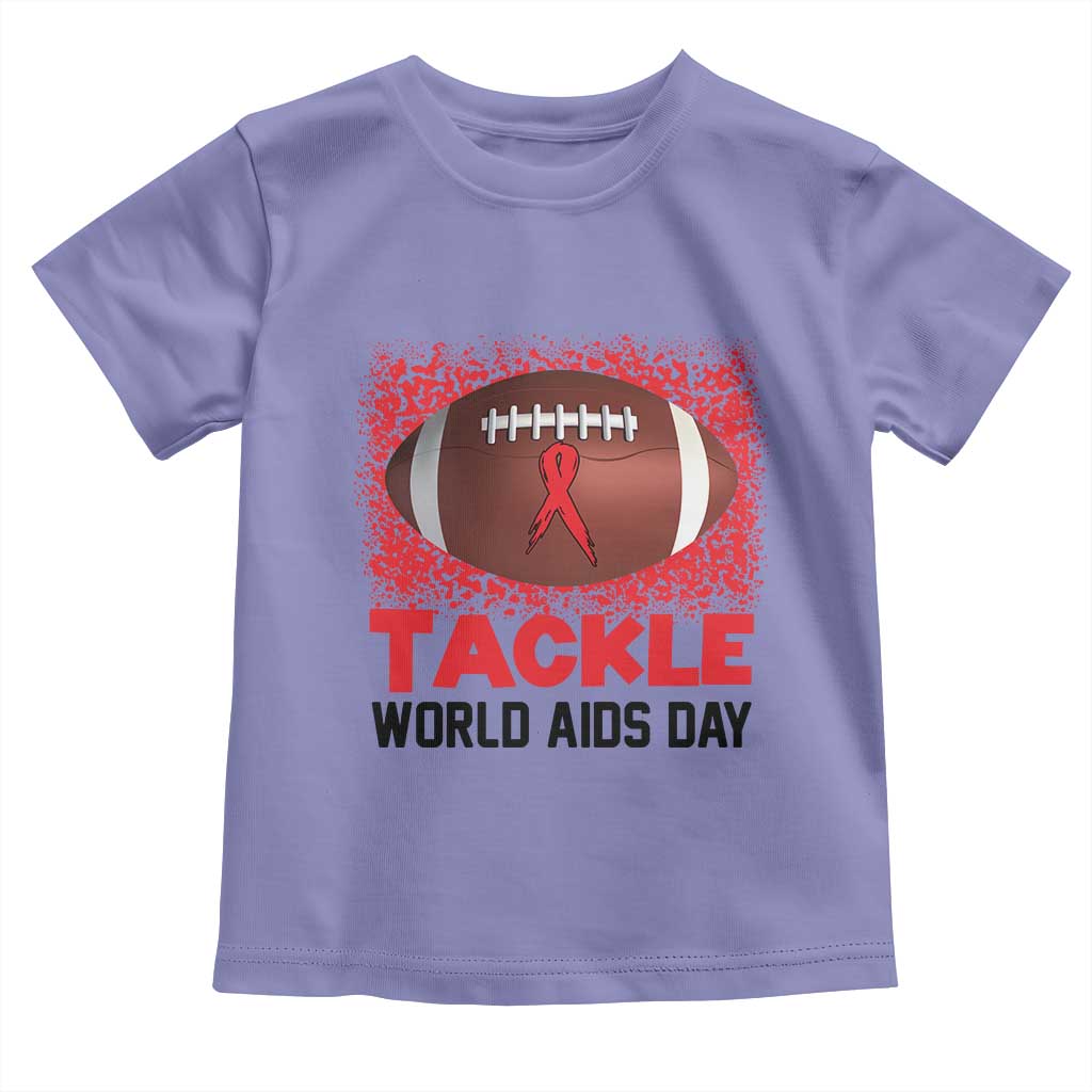 Tackle World AIDS Day Toddler T Shirt Football HIV Awareness Red Ribbon TS12 Violet Print Your Wear