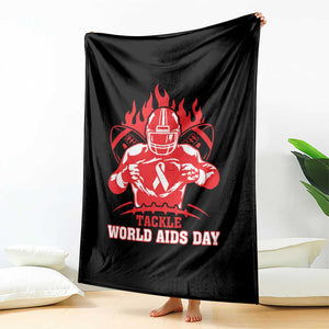 AIDS Awareness Throw Blanket Ribbon HIV Tackle Football Gift TS12 Print Your Wear