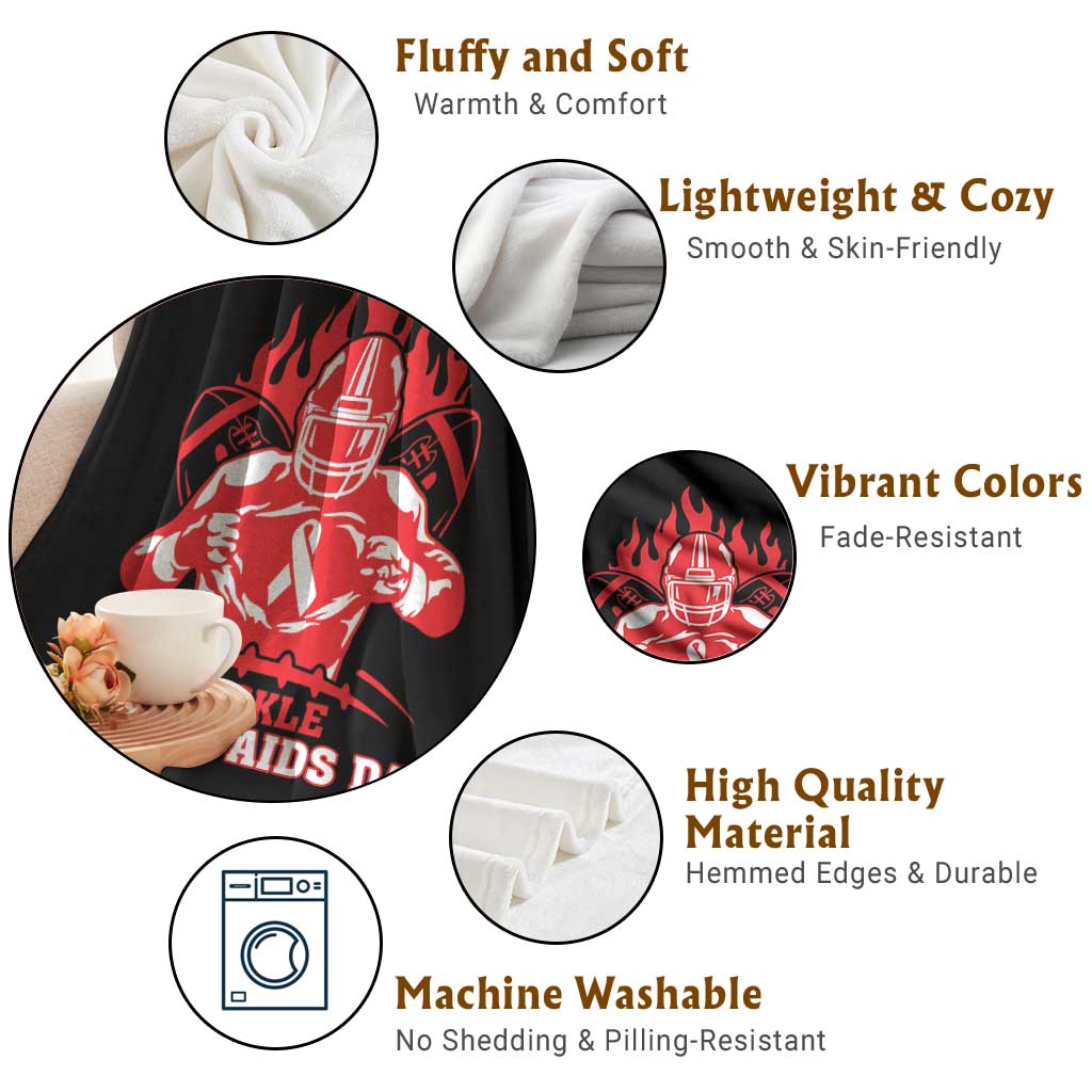 AIDS Awareness Throw Blanket Ribbon HIV Tackle Football Gift TS12 Print Your Wear