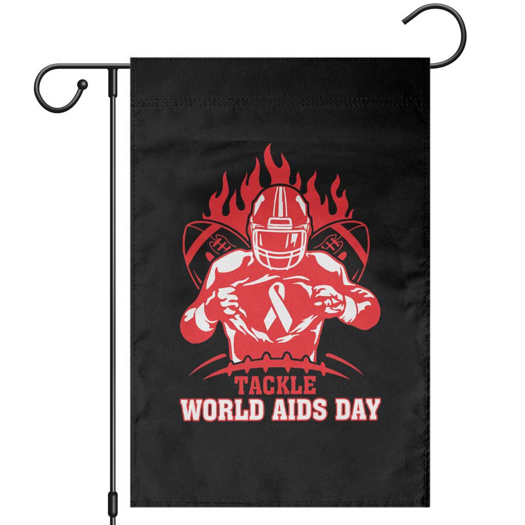 AIDS Awareness Garden Flag Ribbon HIV Tackle Football Gift TS12 Black Print Your Wear