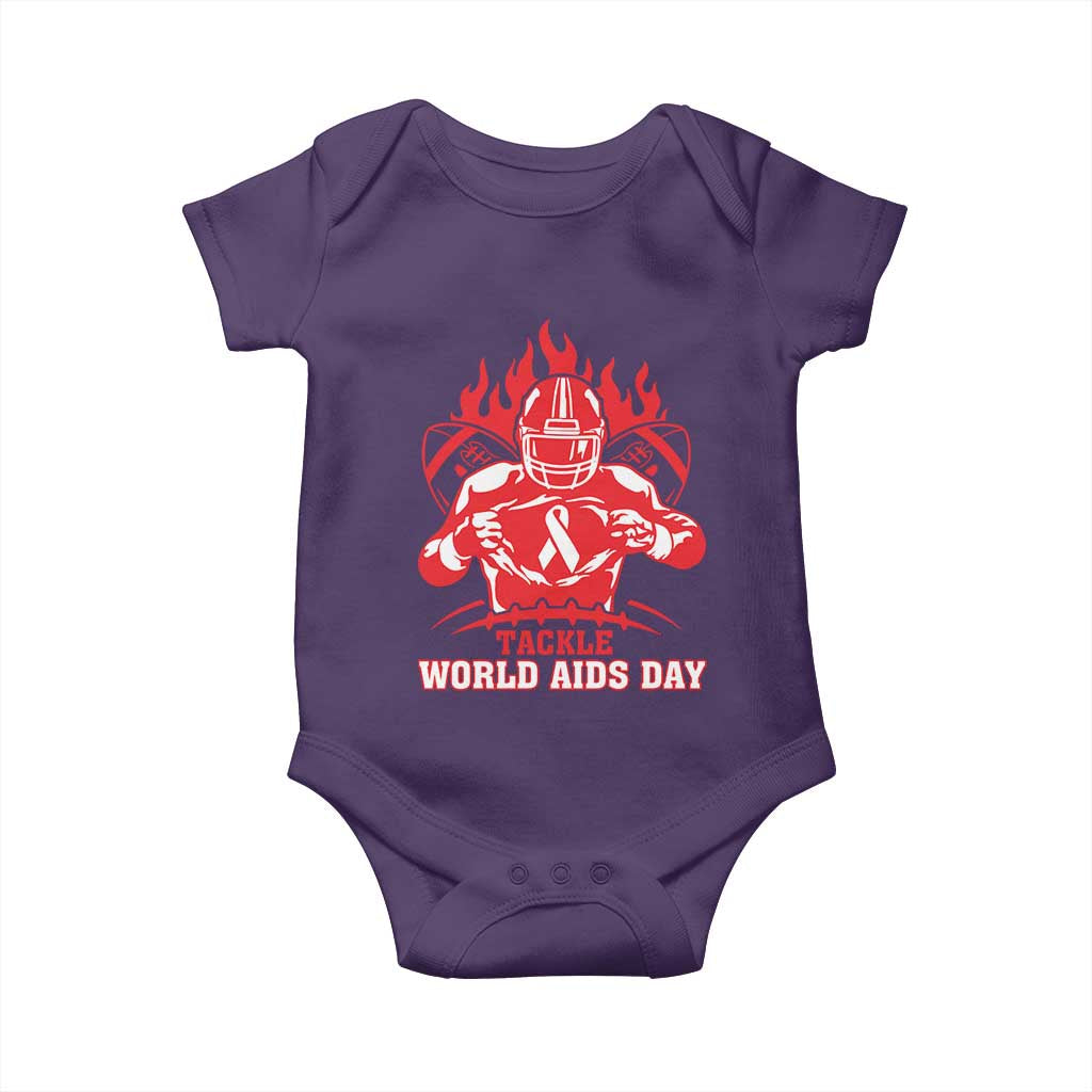 AIDS Awareness Baby Onesie Ribbon HIV Tackle Football Gift TS12 Purple Print Your Wear