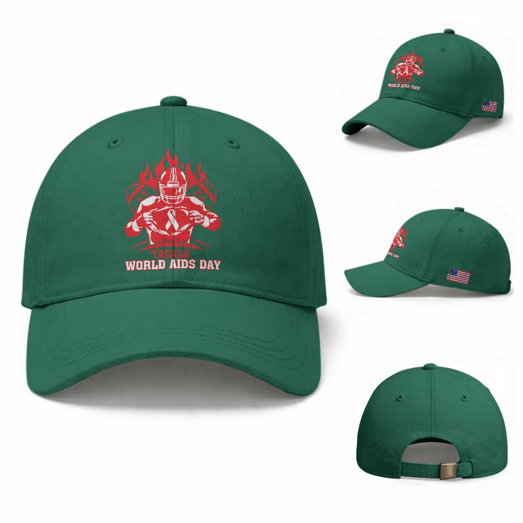 AIDS Awareness Baseball Cap Ribbon HIV Tackle Football Gift TS12 Baseball Cap Universal Fit Irish Green Print Your Wear