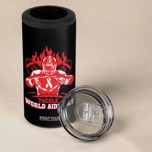 AIDS Awareness 4 in 1 Can Cooler Tumbler Ribbon HIV Tackle Football Gift TS12 Print Your Wear
