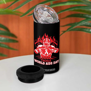 AIDS Awareness 4 in 1 Can Cooler Tumbler Ribbon HIV Tackle Football Gift TS12 Print Your Wear