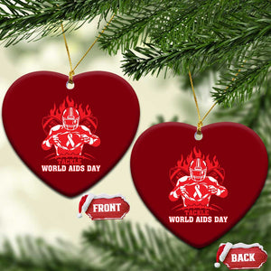 AIDS Awareness Ceramic Ornament Ribbon HIV Tackle Football Gift TS12 Print Your Wear