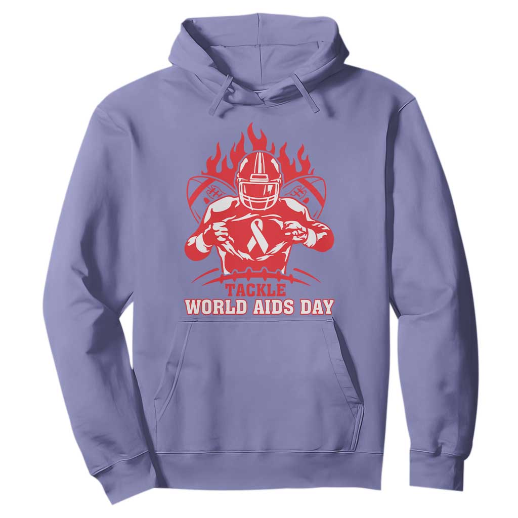 AIDS Awareness Hoodie Ribbon HIV Tackle Football Gift TS12 Violet Print Your Wear