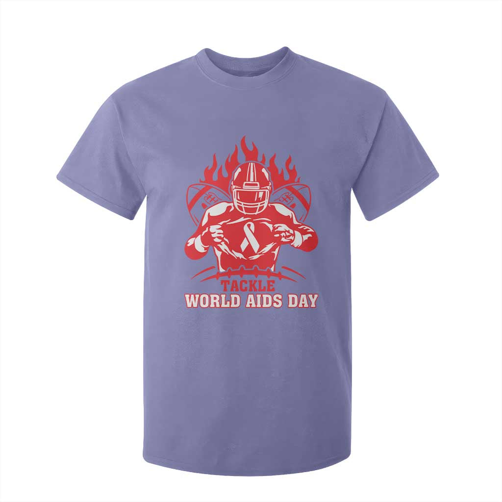 AIDS Awareness T Shirt For Kid Ribbon HIV Tackle Football Gift TS12 Violet Print Your Wear