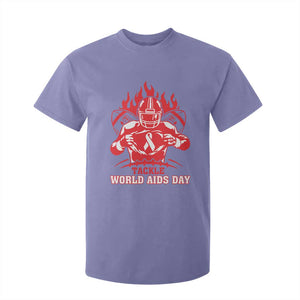 AIDS Awareness T Shirt For Kid Ribbon HIV Tackle Football Gift TS12 Violet Print Your Wear