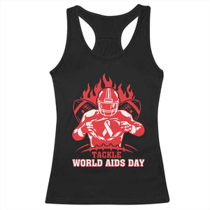 AIDS Awareness Racerback Tank Top Ribbon HIV Tackle Football Gift - Print Your Wear