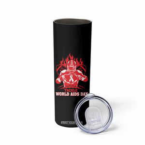 AIDS Awareness Skinny Tumbler Ribbon HIV Tackle Football Gift TS12 Print Your Wear