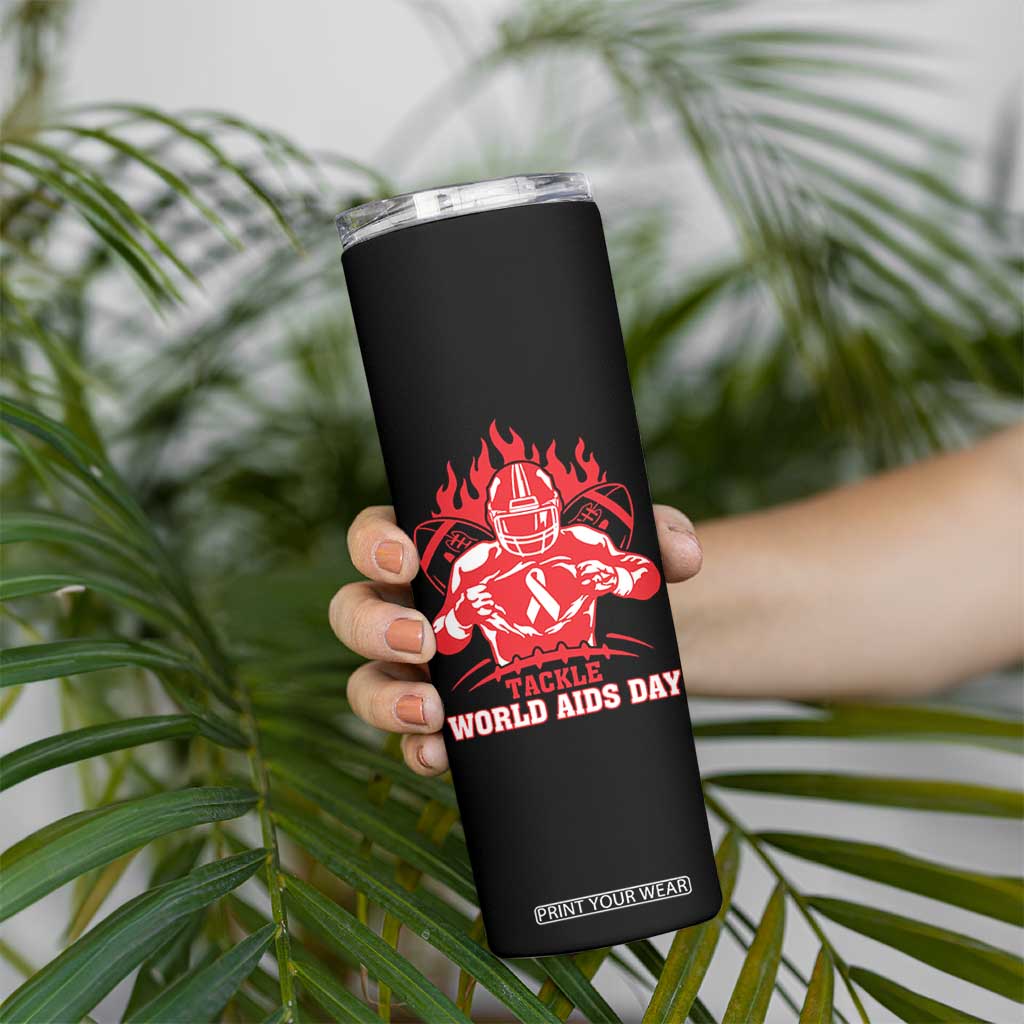 AIDS Awareness Skinny Tumbler Ribbon HIV Tackle Football Gift TS12 Print Your Wear