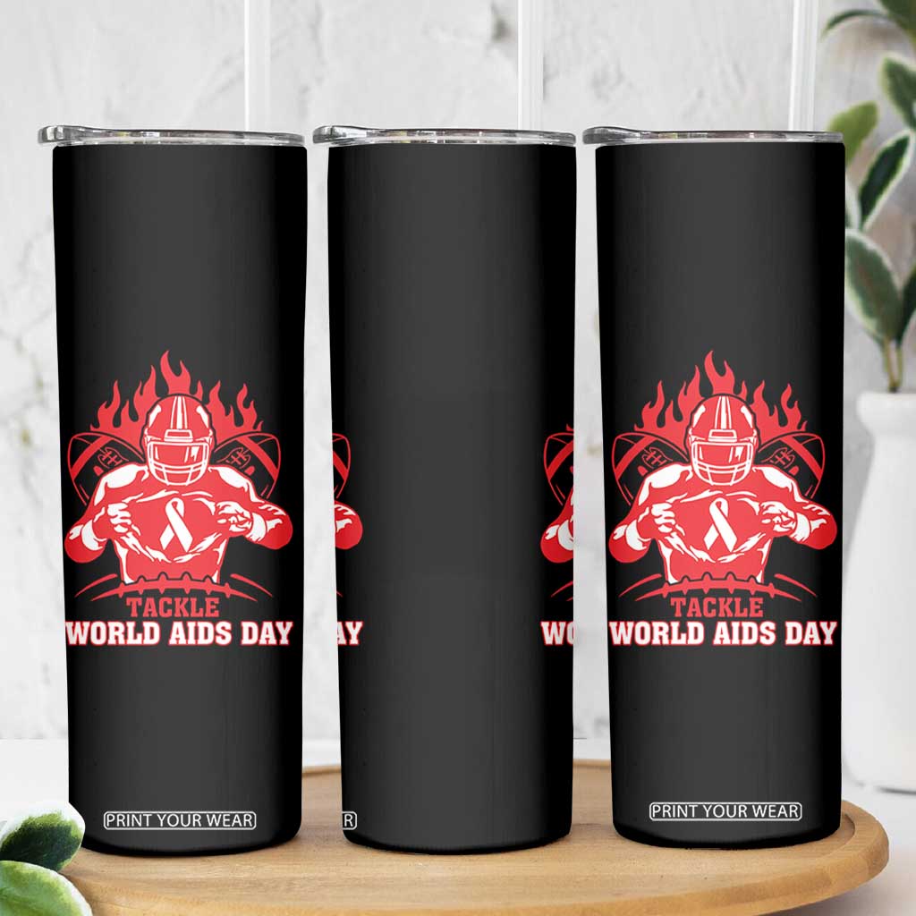 AIDS Awareness Skinny Tumbler Ribbon HIV Tackle Football Gift TS12 Print Your Wear