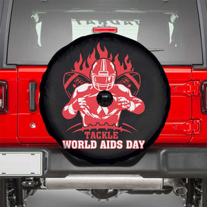 AIDS Awareness Spare Tire Cover Ribbon HIV Tackle Football Gift TS12 Black Print Your Wear