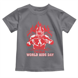 AIDS Awareness Toddler T Shirt Ribbon HIV Tackle Football Gift TS12 Charcoal Print Your Wear