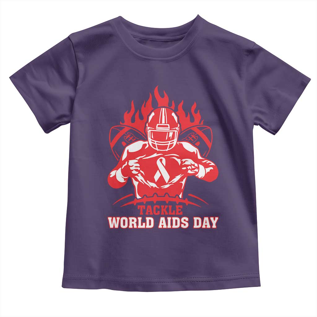 AIDS Awareness Toddler T Shirt Ribbon HIV Tackle Football Gift TS12 Purple Print Your Wear