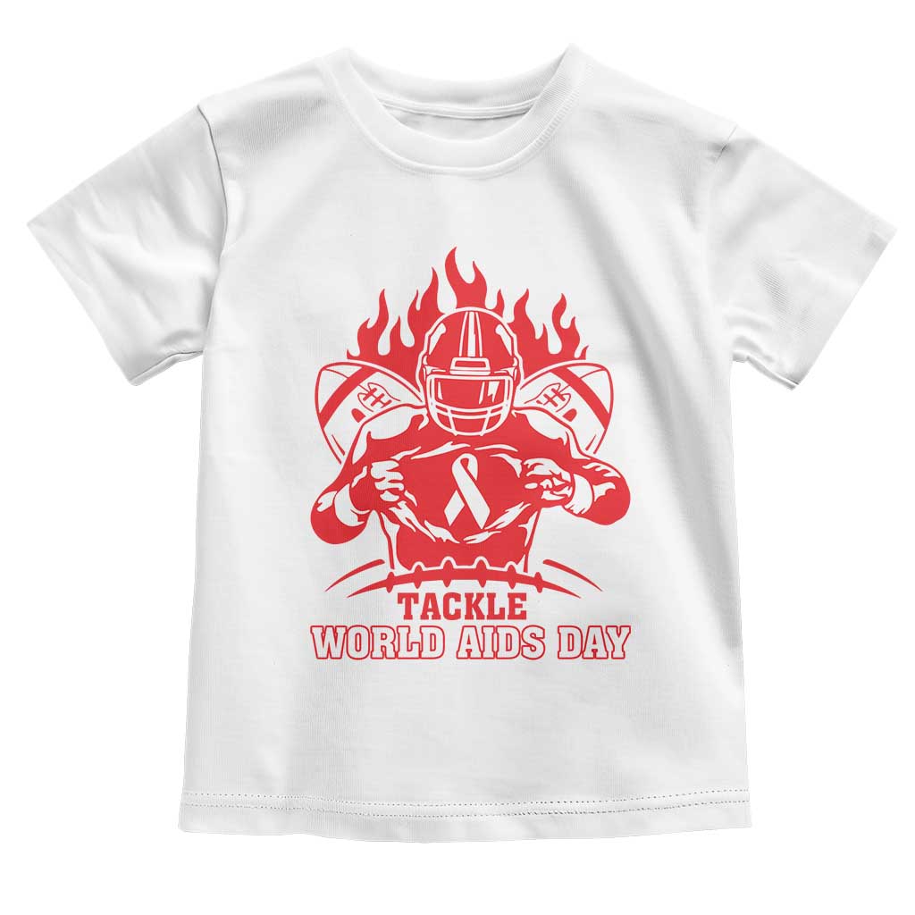 AIDS Awareness Toddler T Shirt Ribbon HIV Tackle Football Gift TS12 White Print Your Wear