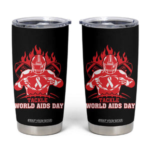 AIDS Awareness Tumbler Cup Ribbon HIV Tackle Football Gift TS12 Black Print Your Wear