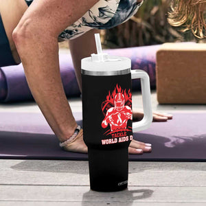 AIDS Awareness Tumbler With Handle Ribbon HIV Tackle Football Gift TS12 Print Your Wear