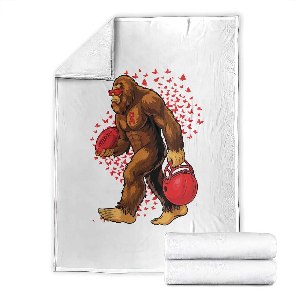 Funny Bigfoot Football Throw Blanket Support HIV Awareness Gift TS12 Black Print Your Wear