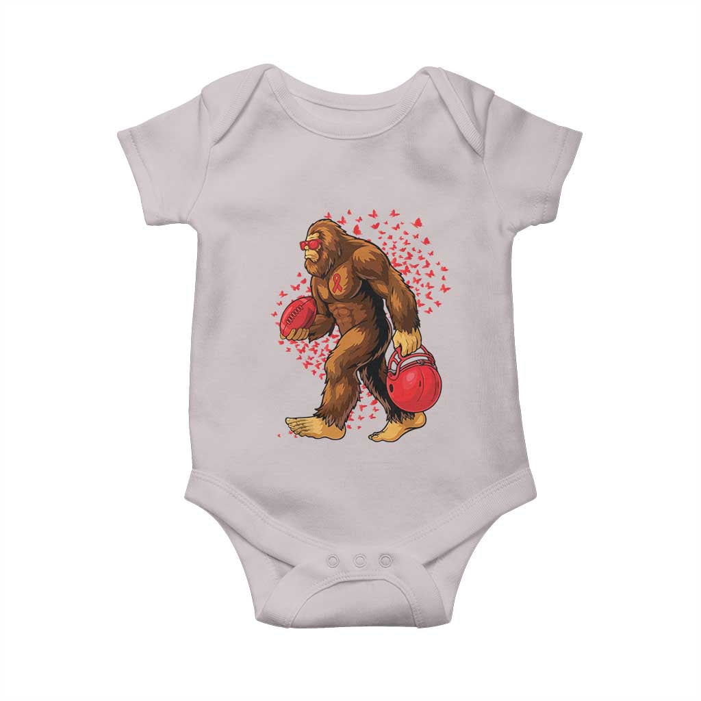Funny Bigfoot Football Baby Onesie Support HIV Awareness Gift TS12 Ice Gray Print Your Wear