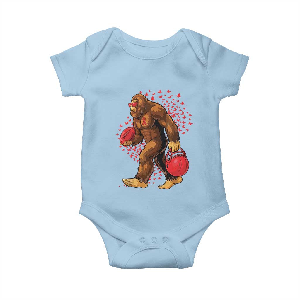 Funny Bigfoot Football Baby Onesie Support HIV Awareness Gift TS12 Light Blue Print Your Wear