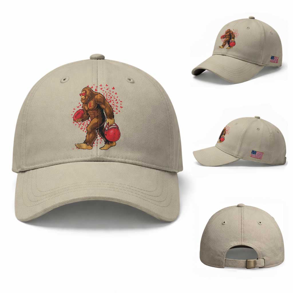 Funny Bigfoot Football Baseball Cap Support HIV Awareness Gift TS12 Baseball Cap Universal Fit Beige Print Your Wear