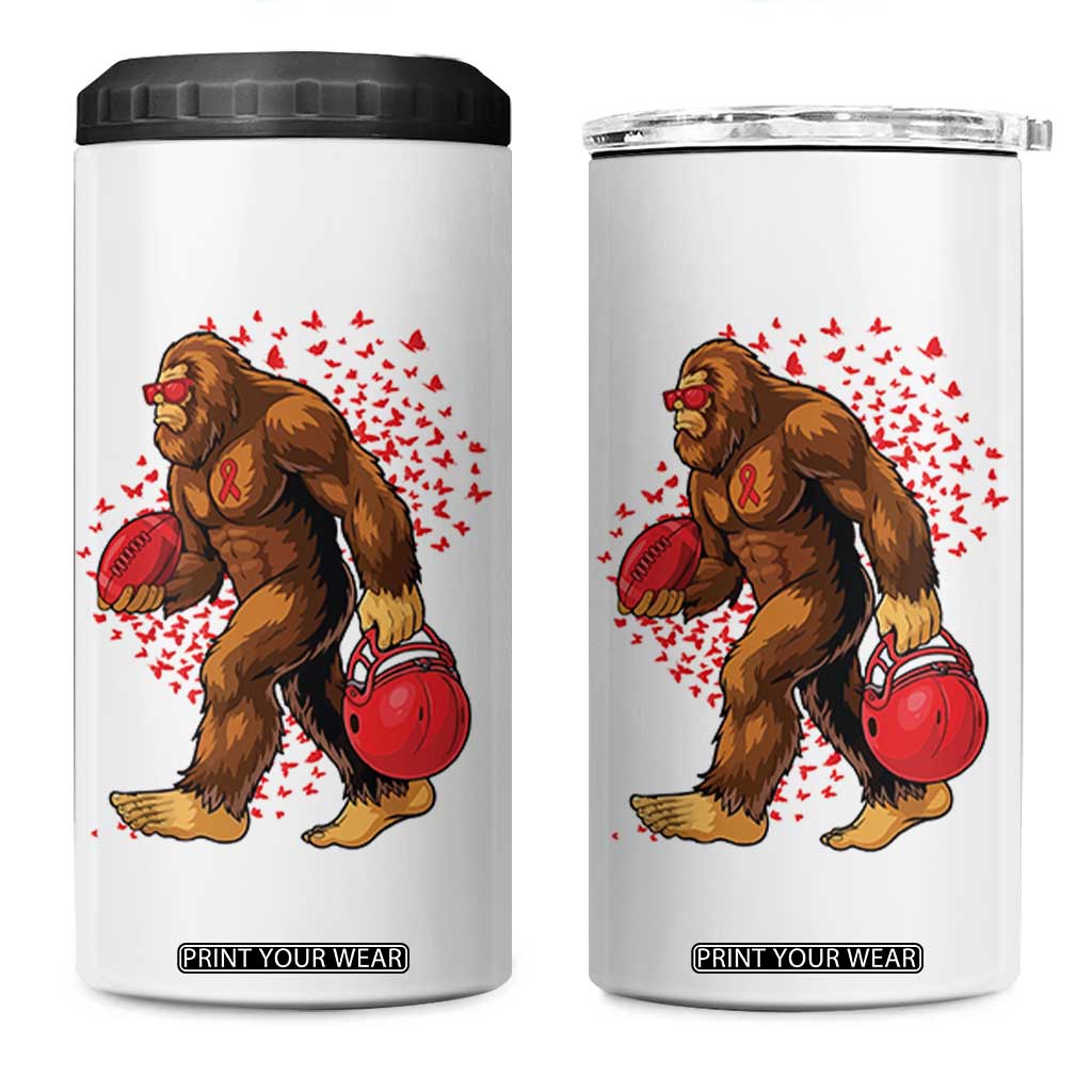 Funny Bigfoot Football 4 in 1 Can Cooler Tumbler Support HIV Awareness Gift TS12 One Size: 16 oz White Print Your Wear