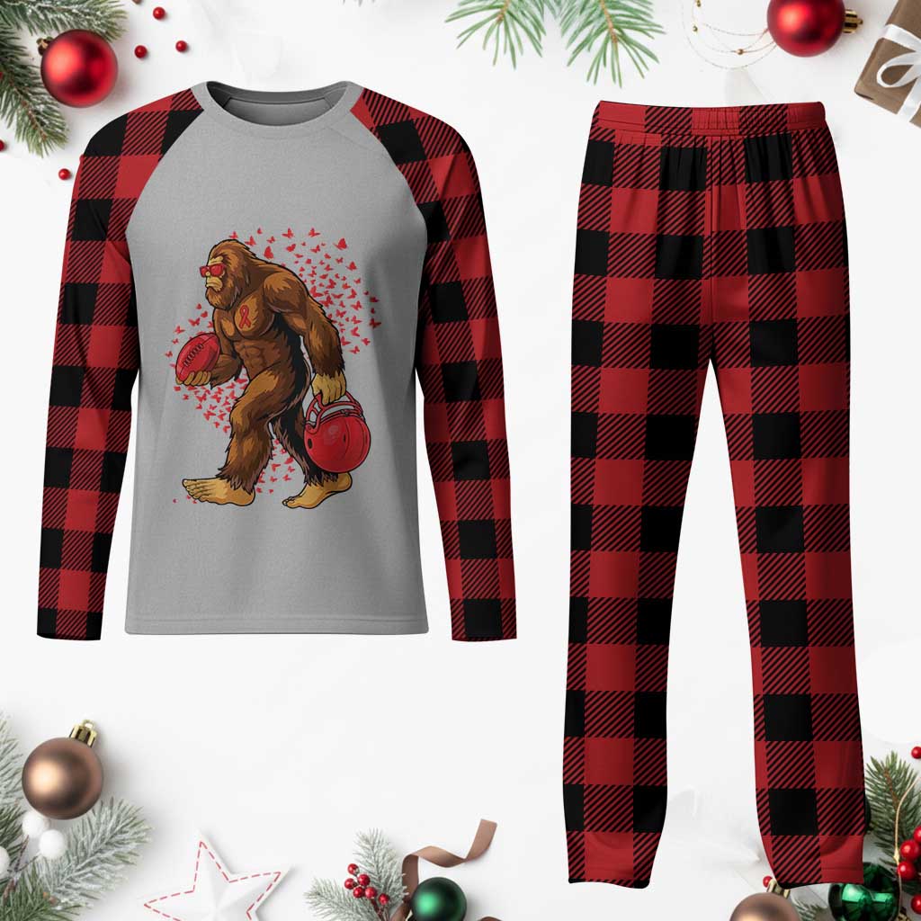 Funny Bigfoot Football Plaid Pajama Set Support HIV Awareness Gift TS12 Buffalo Plaid Print Your Wear