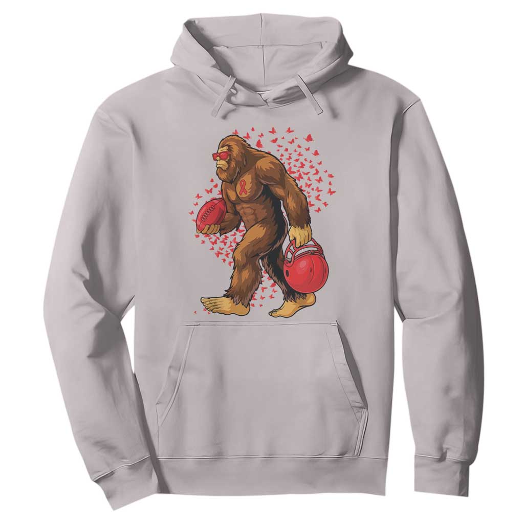 Funny Bigfoot Football Hoodie Support HIV Awareness Gift TS12 Ice Gray Print Your Wear