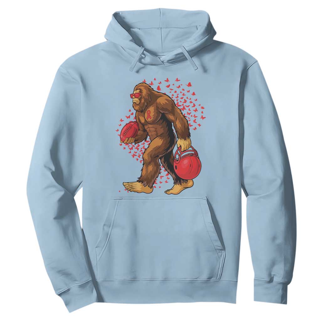 Funny Bigfoot Football Hoodie Support HIV Awareness Gift TS12 Light Blue Print Your Wear