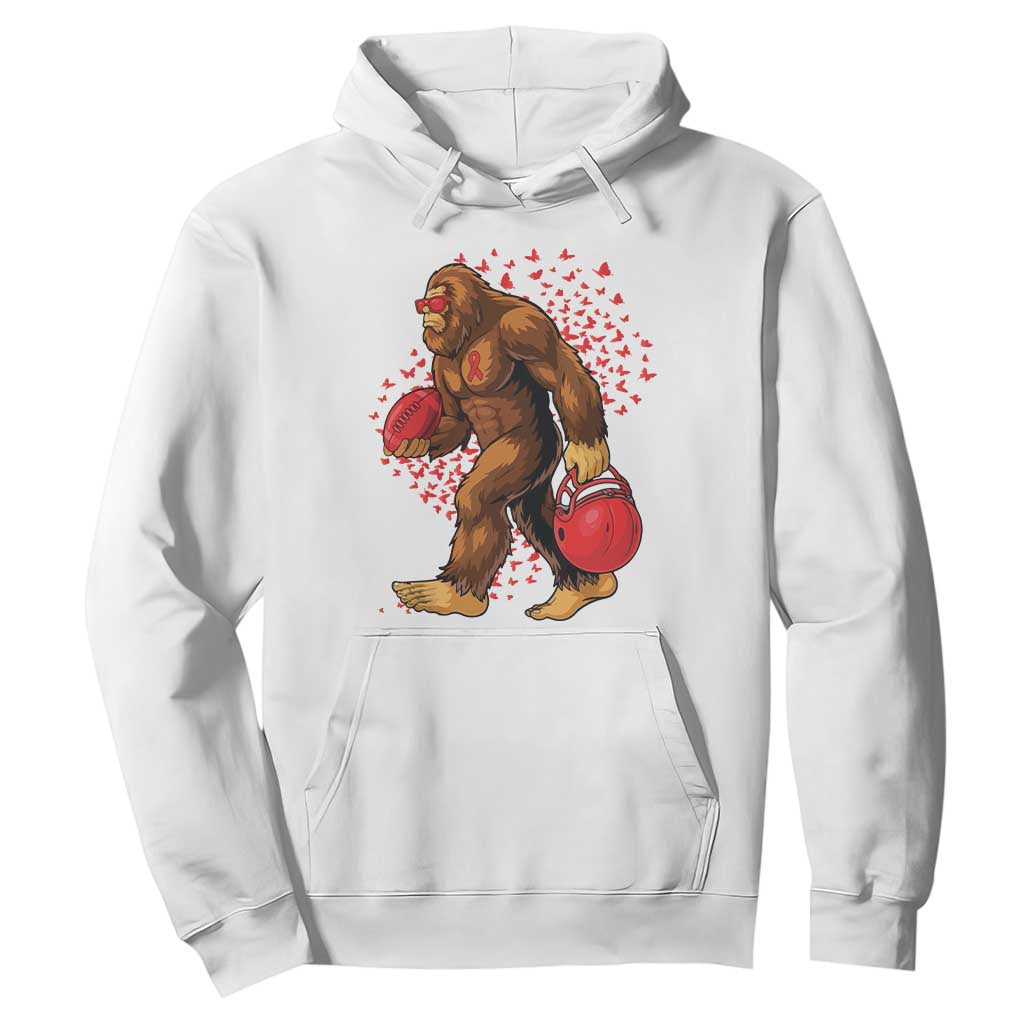Funny Bigfoot Football Hoodie Support HIV Awareness Gift TS12 White Print Your Wear