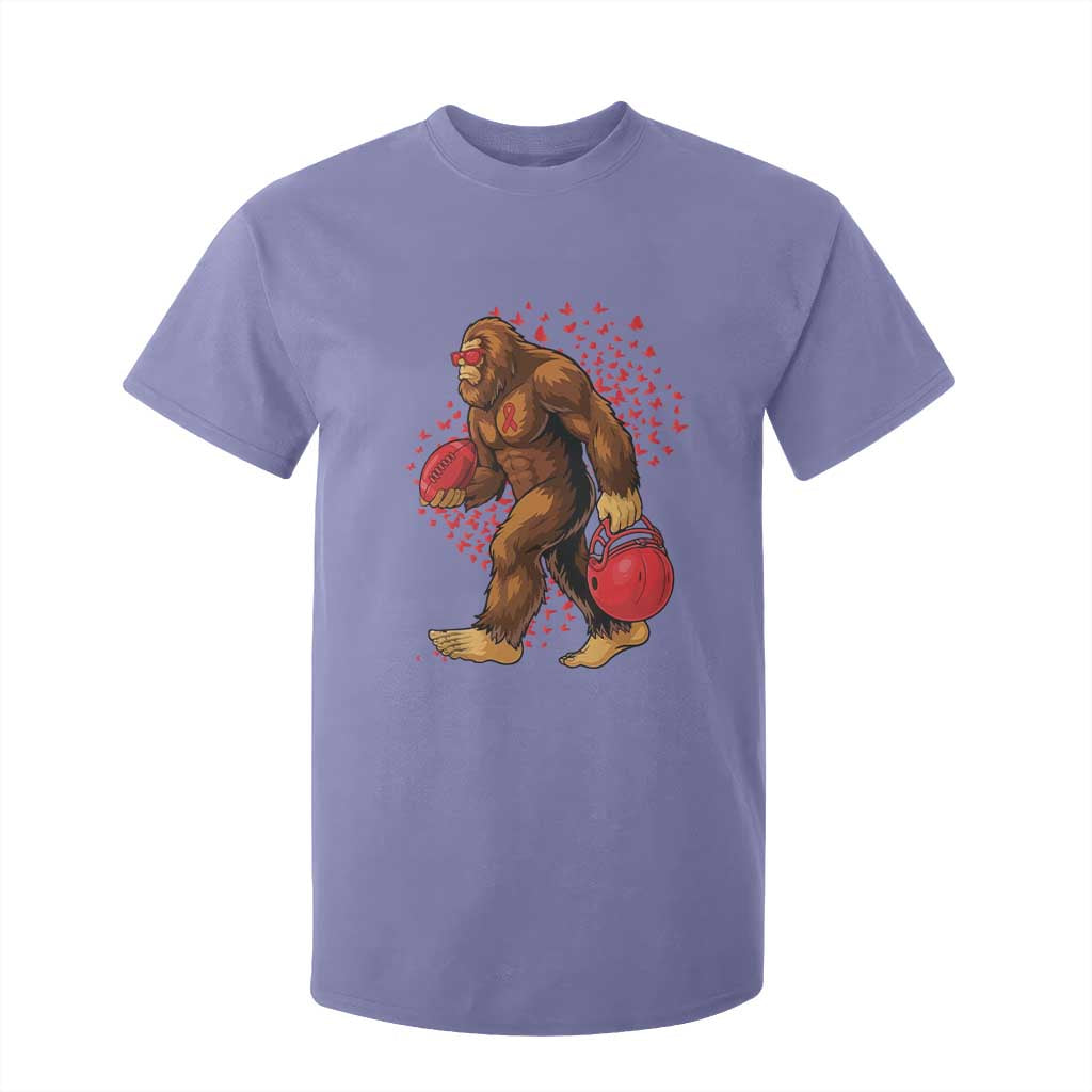Funny Bigfoot Football T Shirt For Kid Support HIV Awareness Gift TS12 Violet Print Your Wear
