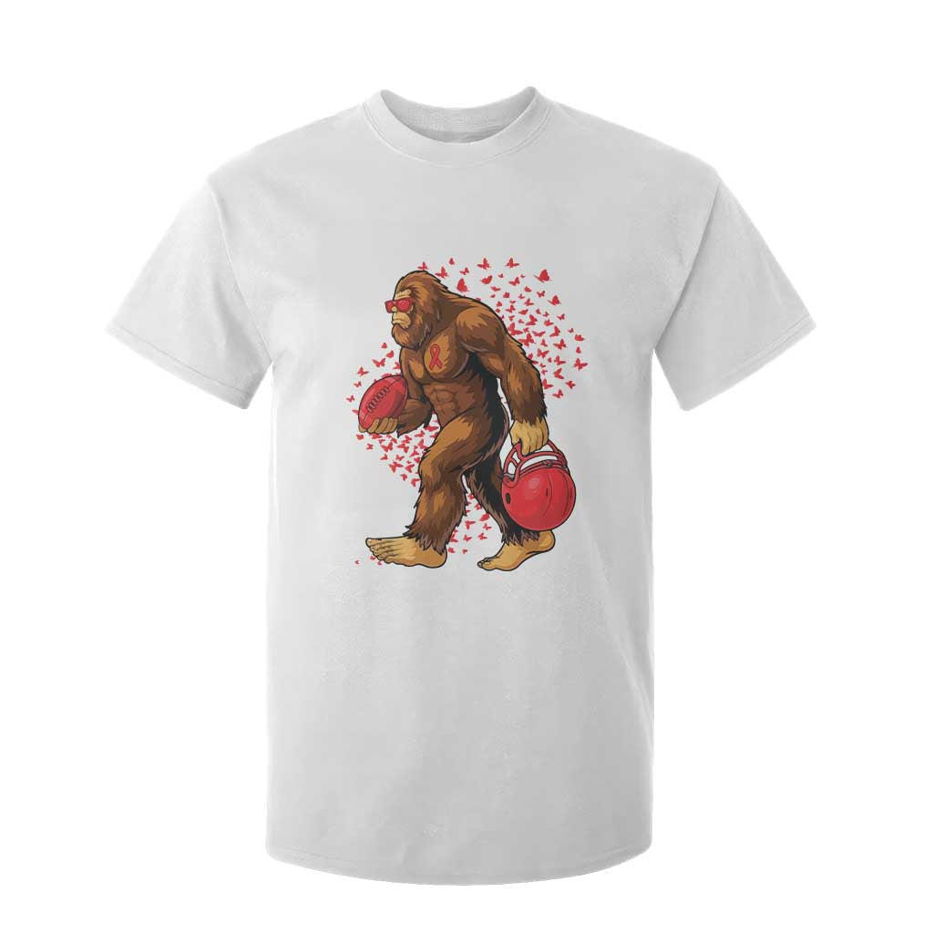 Funny Bigfoot Football T Shirt For Kid Support HIV Awareness Gift TS12 White Print Your Wear
