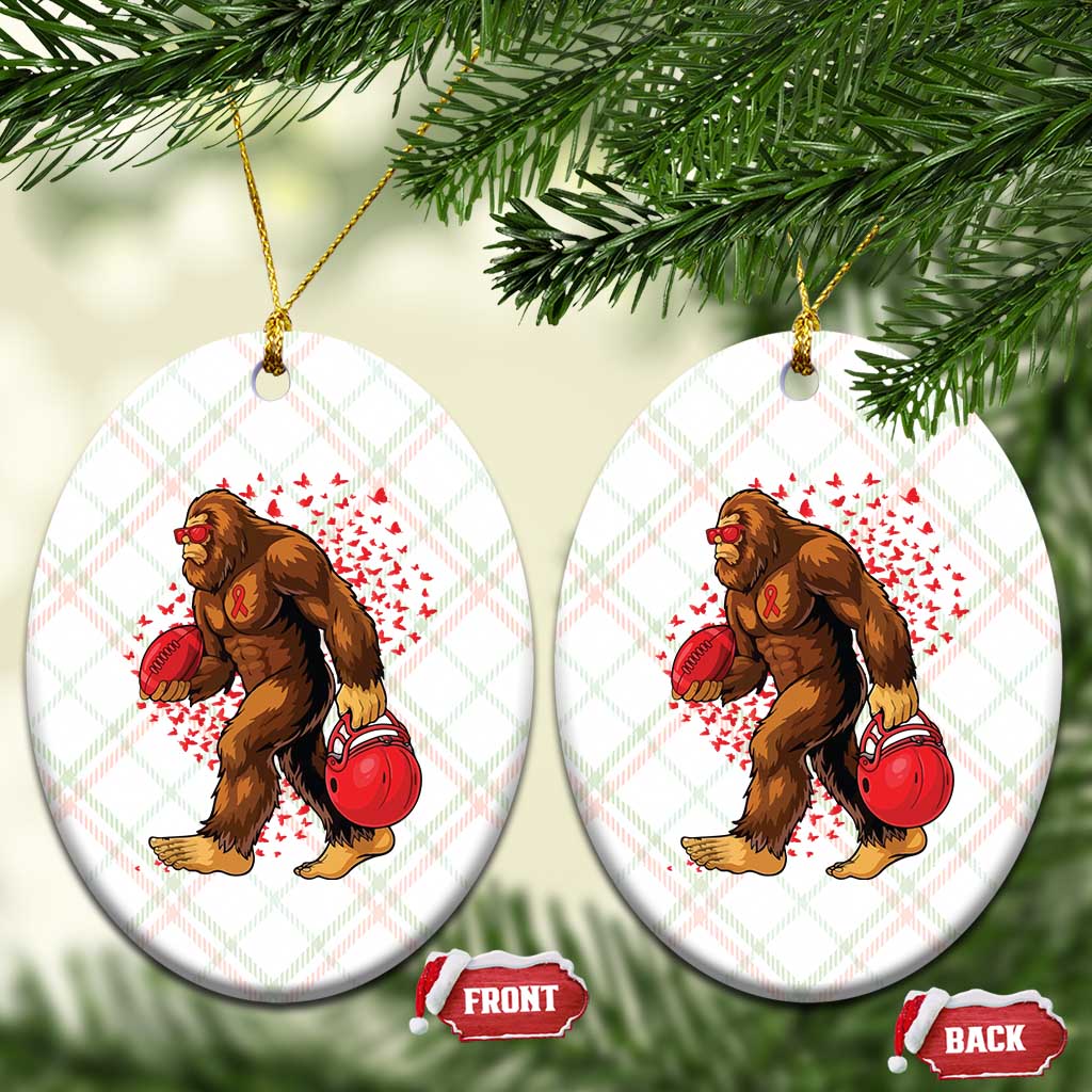 Funny Bigfoot Football Ceramic Ornament Support HIV Awareness Gift TS12 Print Your Wear