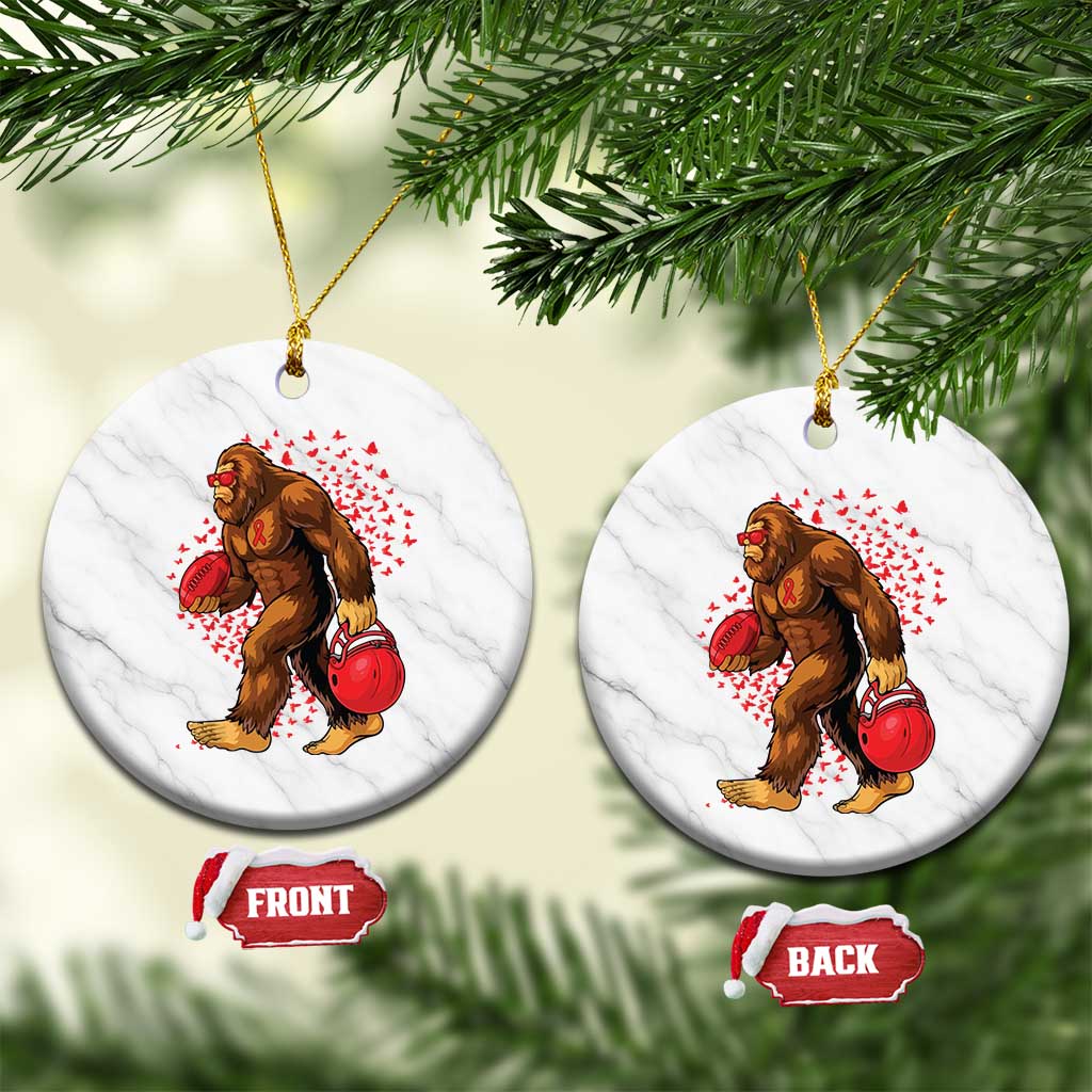 Funny Bigfoot Football Ceramic Ornament Support HIV Awareness Gift TS12 1pc White Marble Print Your Wear