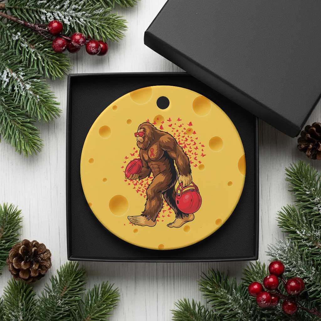 Funny Bigfoot Football Ceramic Ornament Support HIV Awareness Gift TS12 1pc Yellow Cheese Print Your Wear