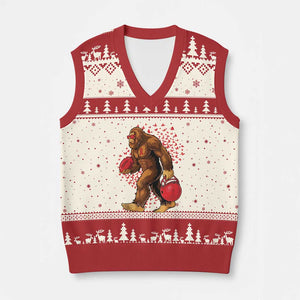 Funny Bigfoot Football V-Neck Knit Sweater Vest Support HIV Awareness Gift TS12 Beige Red Print Your Wear