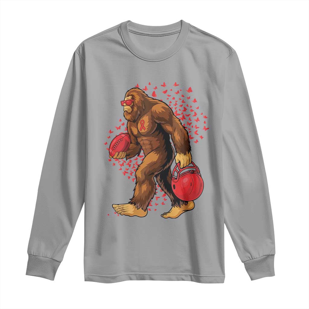 Funny Bigfoot Football Long Sleeve Shirt Support HIV Awareness Gift TS12 Sport Gray Print Your Wear